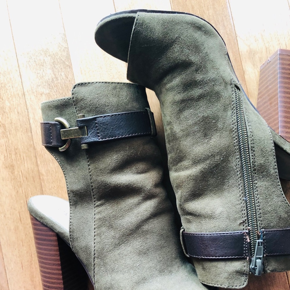 Peep toe booties